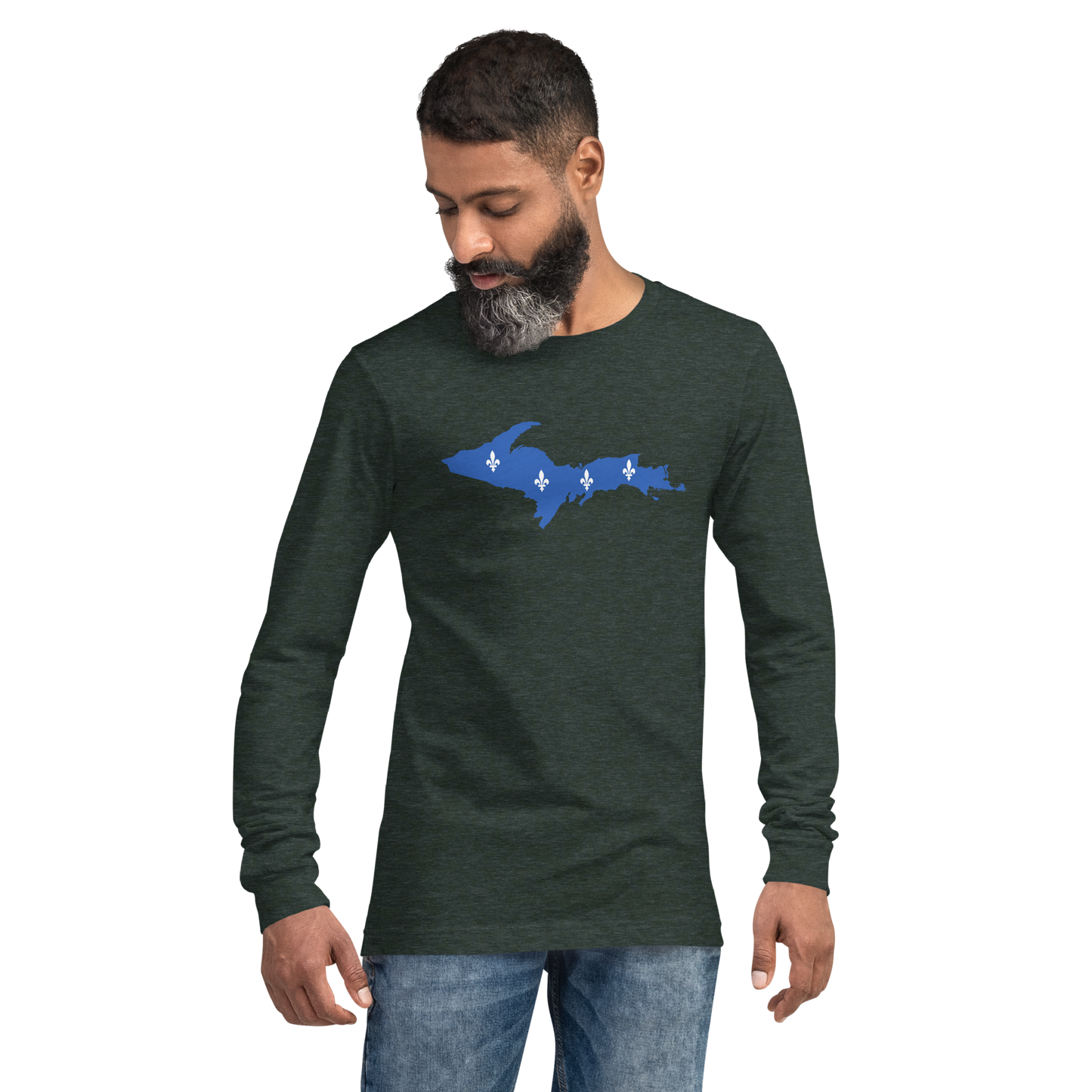 Michigan Upper Peninsula T-Shirt (w/ UP Quebec Flag Outline) | Unisex Long Sleeve