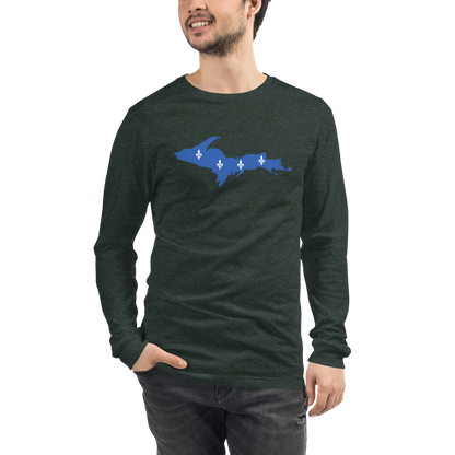 Michigan Upper Peninsula T-Shirt (w/ UP Quebec Flag Outline) | Unisex Long Sleeve