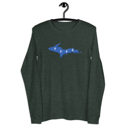 Michigan Upper Peninsula T-Shirt (w/ UP Quebec Flag Outline) | Unisex Long Sleeve