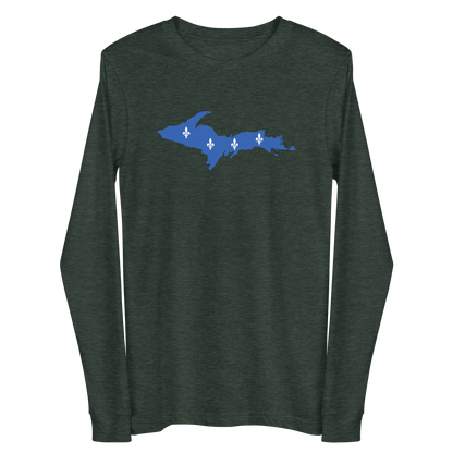 Michigan Upper Peninsula T-Shirt (w/ UP Quebec Flag Outline) | Unisex Long Sleeve