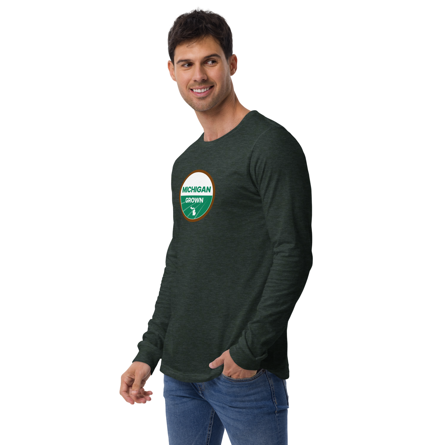 'Michigan Grown' Long Sleeve T-Shirt (Organic Certification Parody)