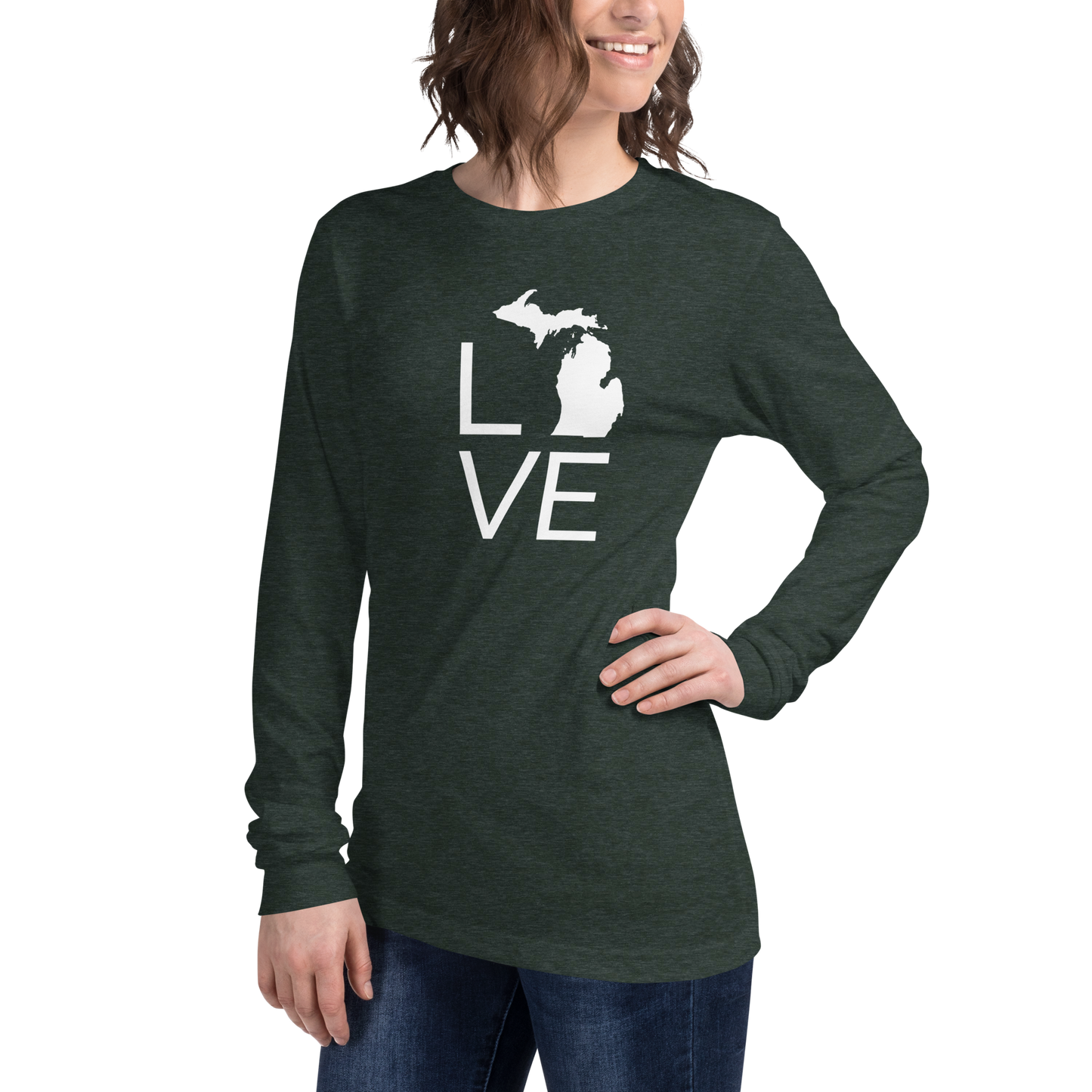 Michigan 'Love' T-Shirt (Thin Sans Font) | Unisex Long Sleeve