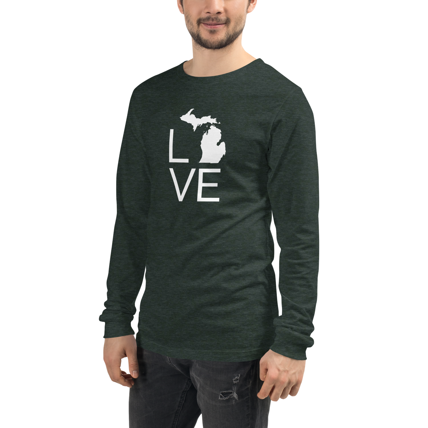 Michigan 'Love' T-Shirt (Thin Sans Font) | Unisex Long Sleeve