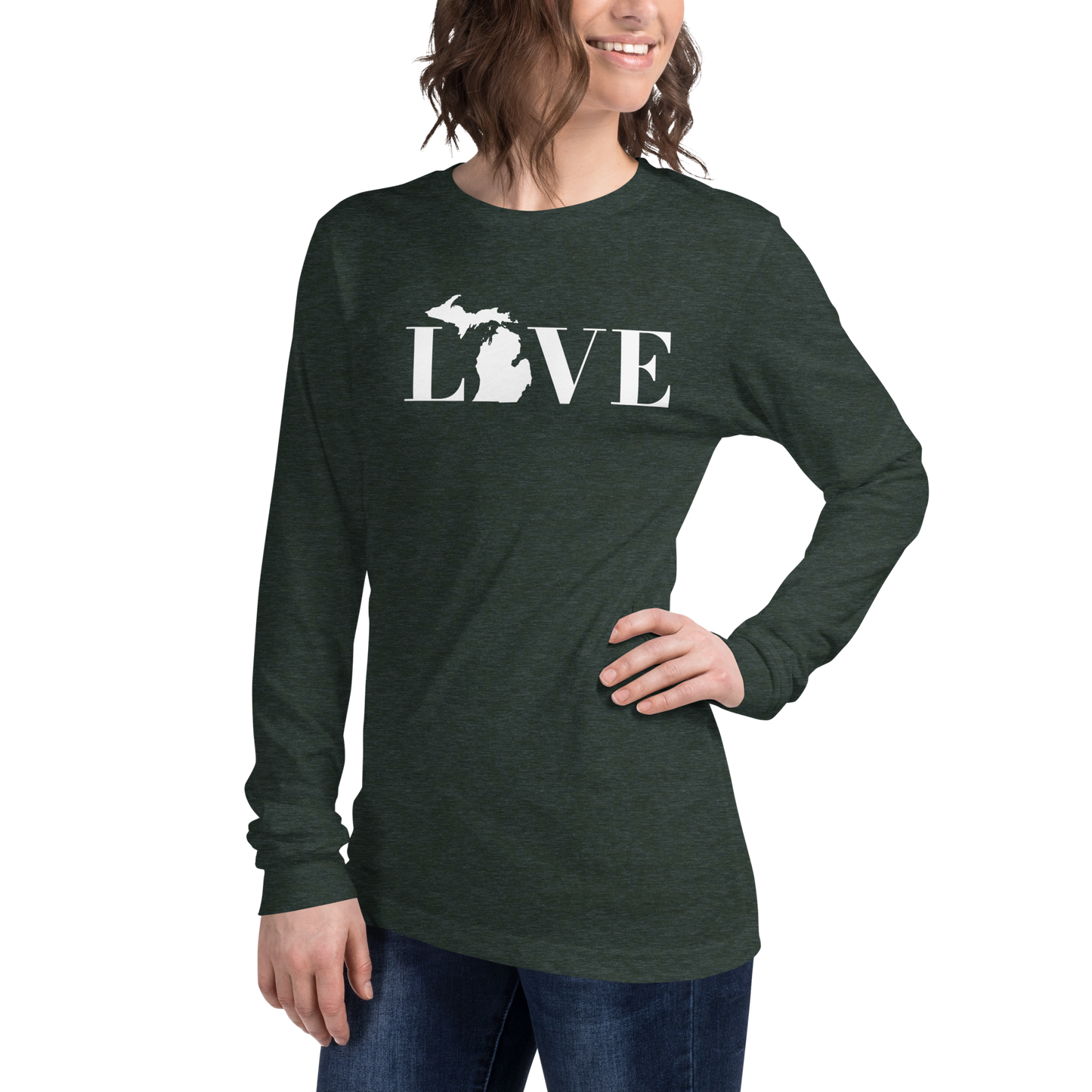 Michigan 'Love' T-Shirt (Didone Font) | Unisex Long Sleeve