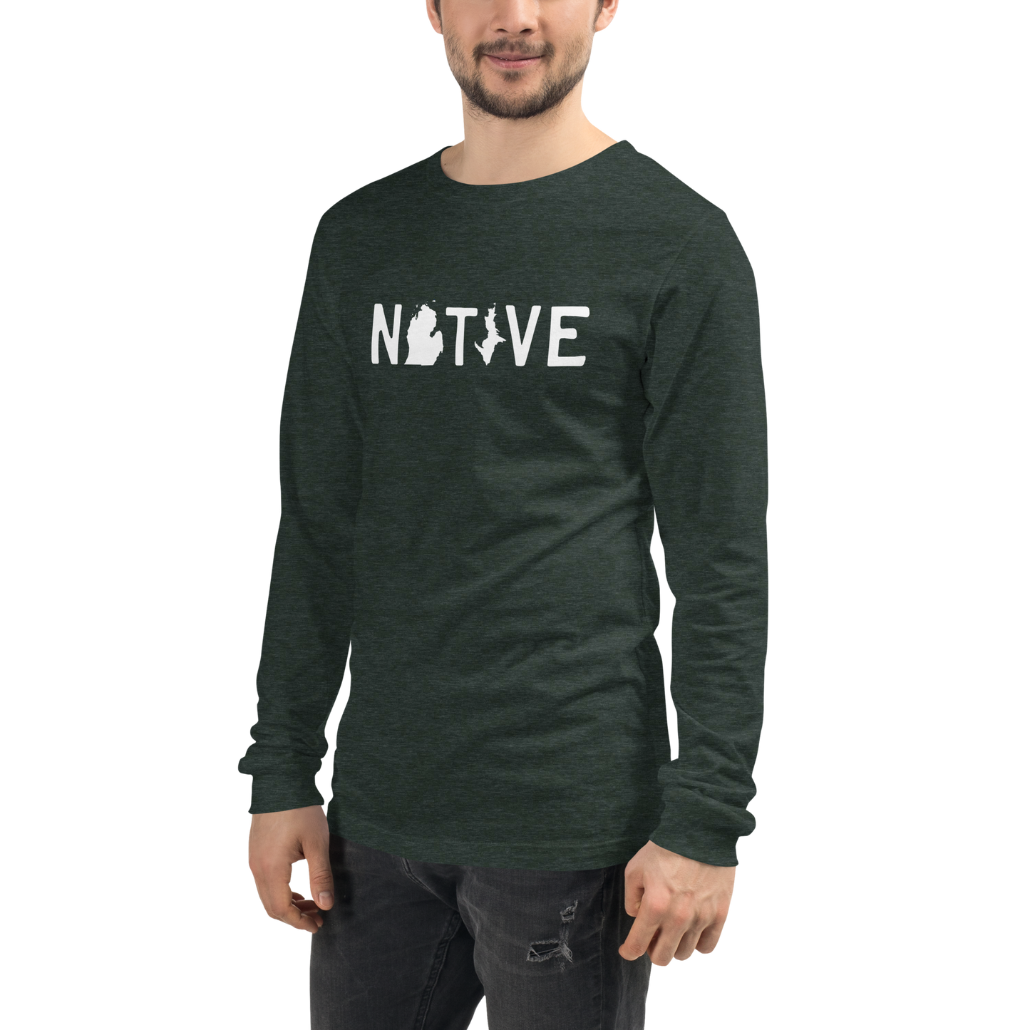 Michigan 'Native' T-Shirt (Licence Plate Font) | Unisex Long Sleeve