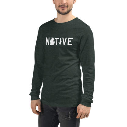 Michigan 'Native' T-Shirt (Licence Plate Font) | Unisex Long Sleeve