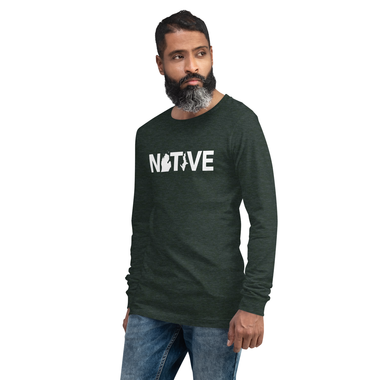 Michigan 'Native' T-Shirt (Geometric Sans Font) | Unisex Long Sleeve