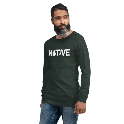 Michigan 'Native' T-Shirt (Geometric Sans Font) | Unisex Long Sleeve