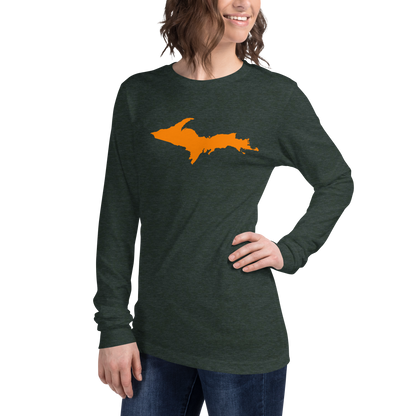 Michigan Upper Peninsula T-Shirt (w/ Orange UP Outline) | Unisex Long Sleeve