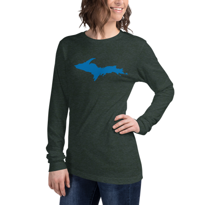 Michigan Upper Peninsula T-Shirt (w/ Azure UP Outline) | Unisex Long Sleeve