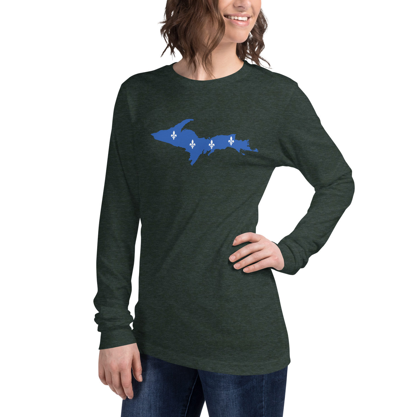 Michigan Upper Peninsula T-Shirt (w/ UP Quebec Flag Outline) | Unisex Long Sleeve