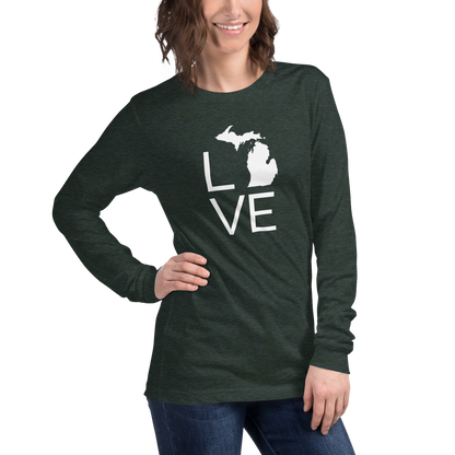 Michigan 'Love' T-Shirt (Thin Sans Font) | Unisex Long Sleeve