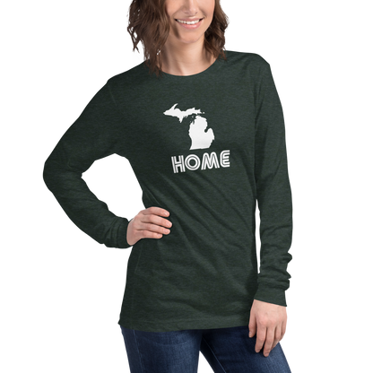 Michigan 'Home' T-Shirt (1970s Audiophile Font) | Unisex Long Sleeve