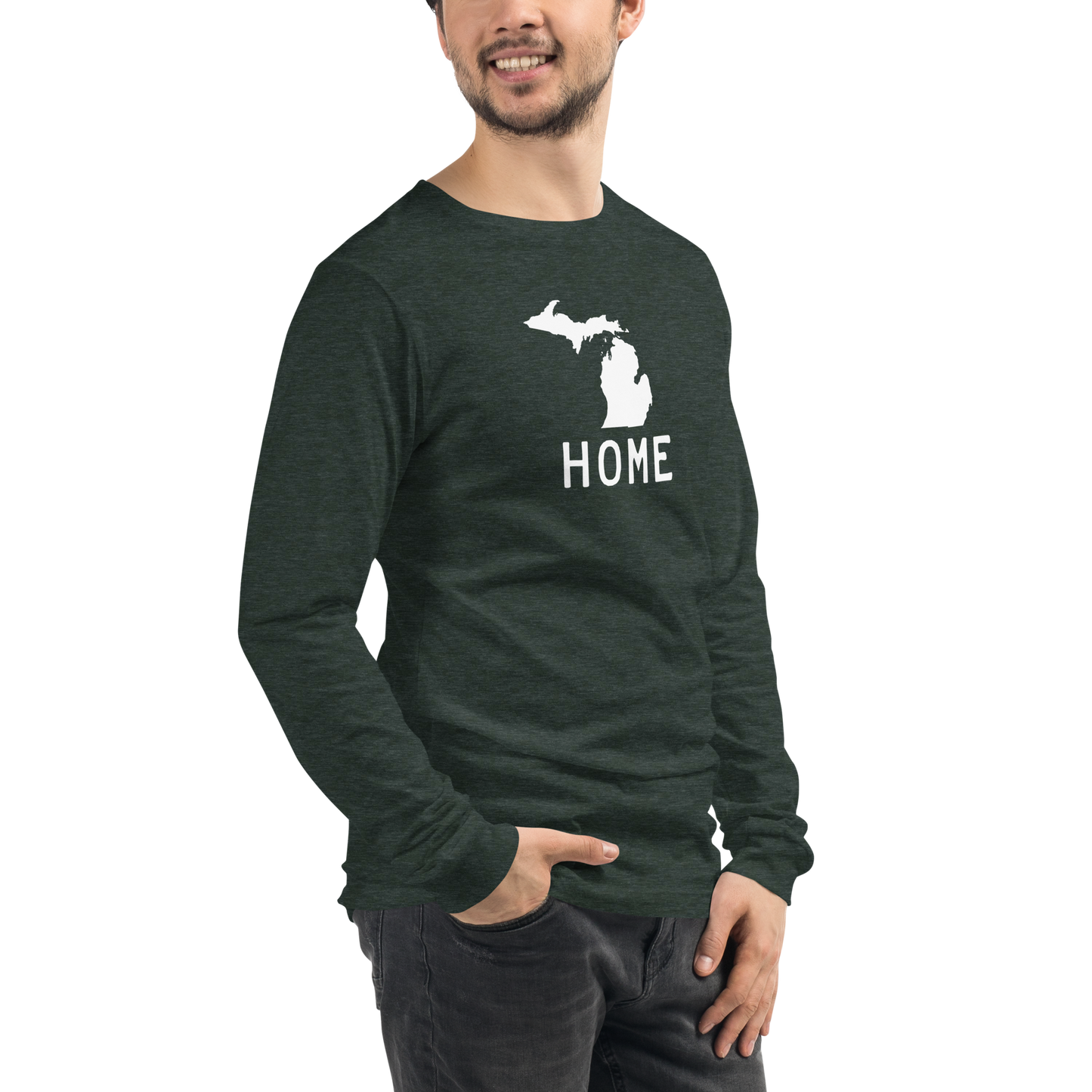 Michigan 'Home' T-Shirt (Licence Plate Font) | Unisex Long Sleeve