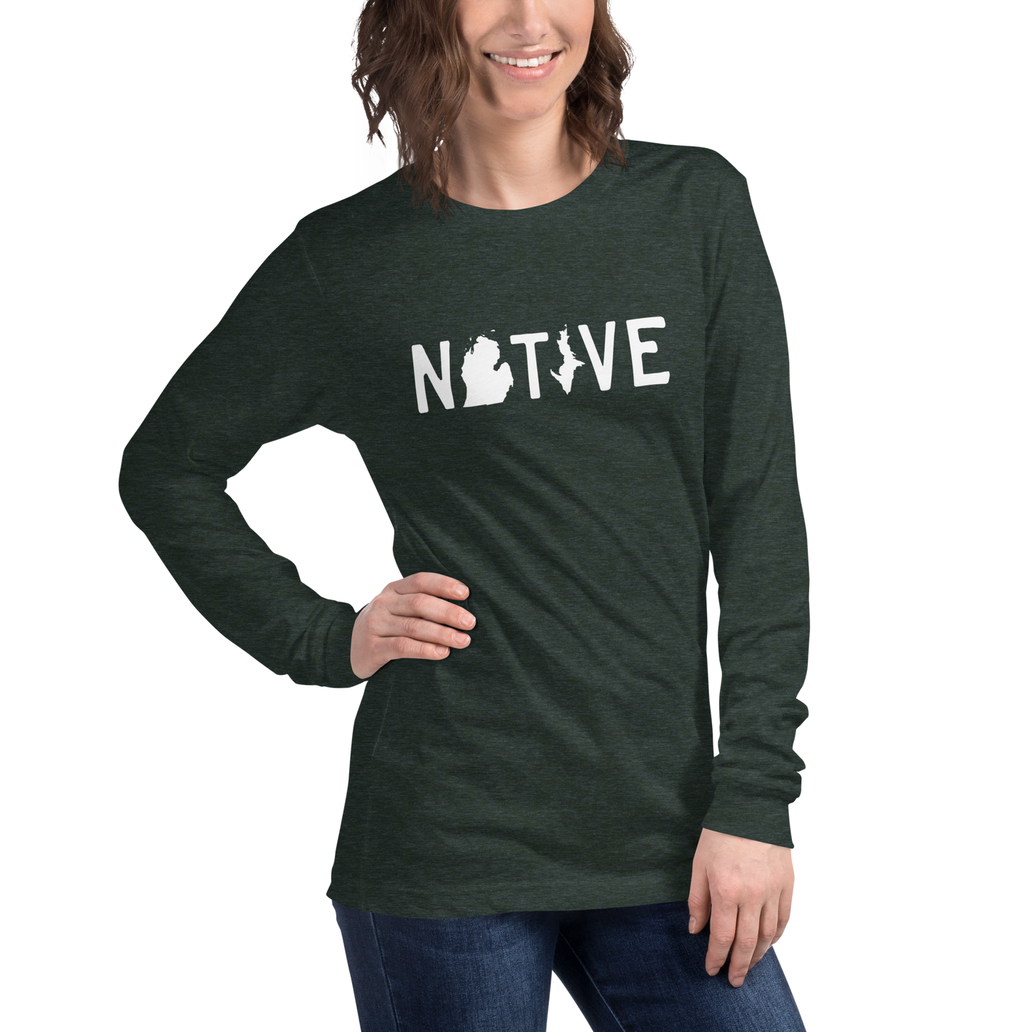 Michigan 'Native' T-Shirt (Licence Plate Font) | Unisex Long Sleeve