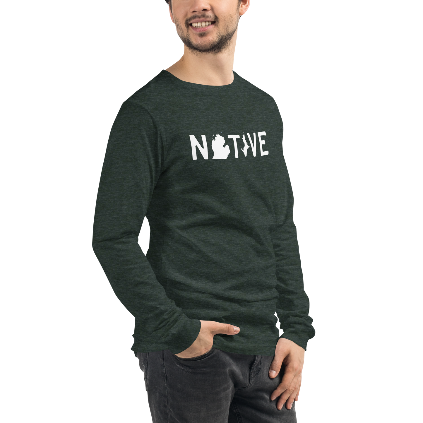 Michigan 'Native' T-Shirt (Licence Plate Font) | Unisex Long Sleeve