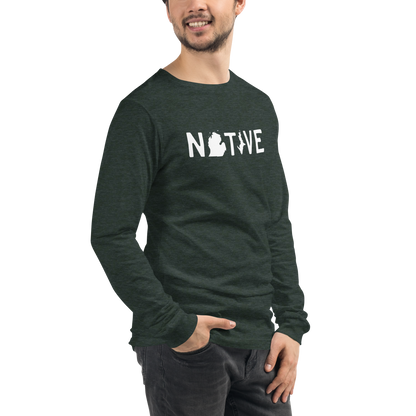 Michigan 'Native' T-Shirt (Licence Plate Font) | Unisex Long Sleeve