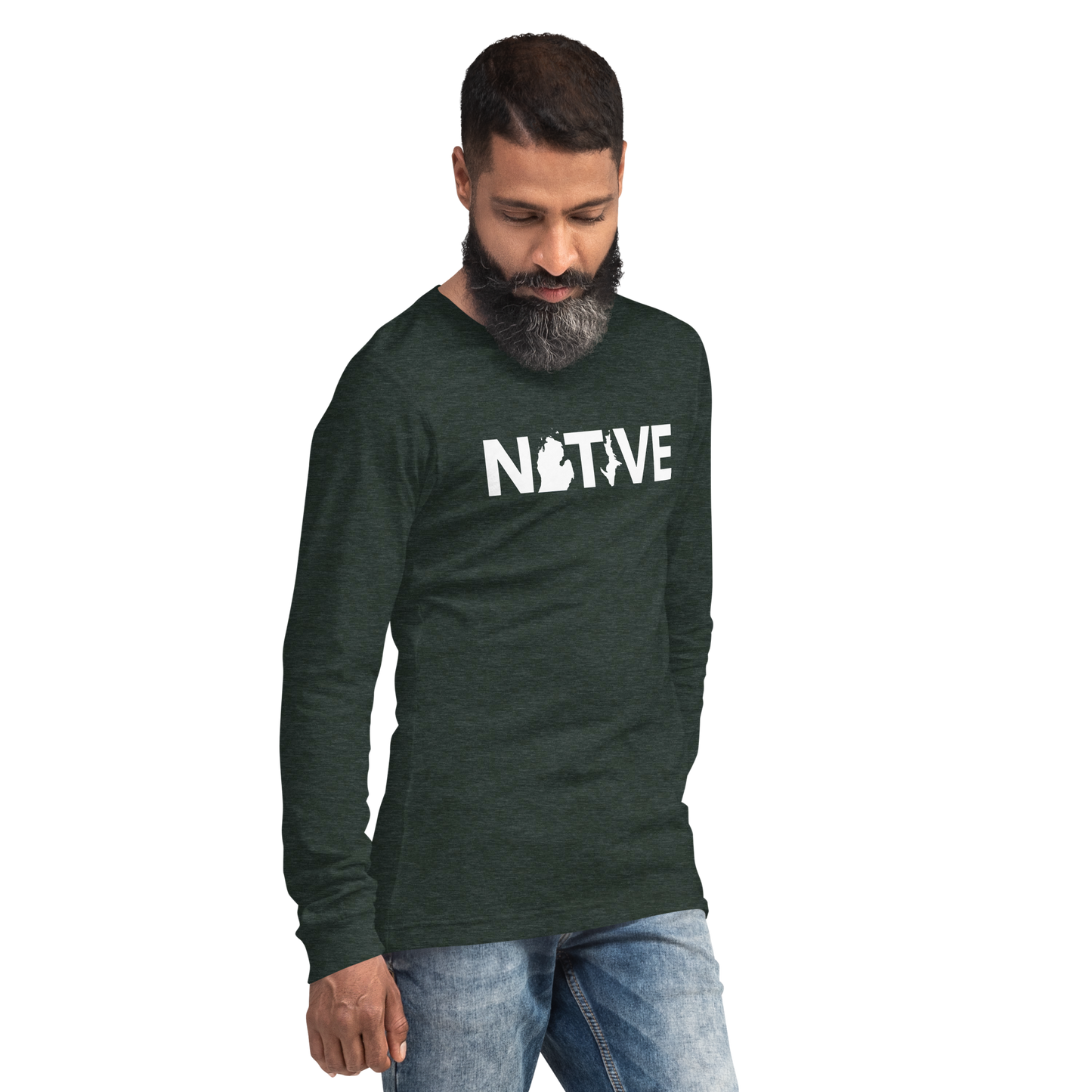 Michigan 'Native' T-Shirt (Geometric Sans Font) | Unisex Long Sleeve