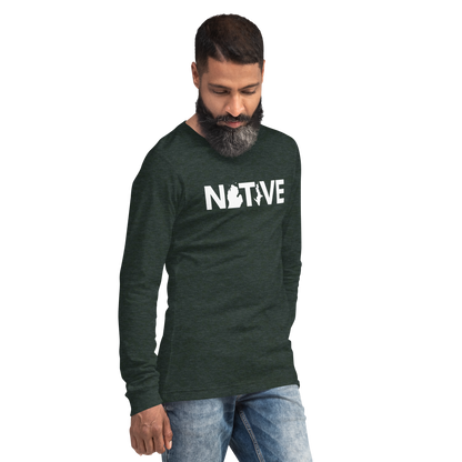 Michigan 'Native' T-Shirt (Geometric Sans Font) | Unisex Long Sleeve