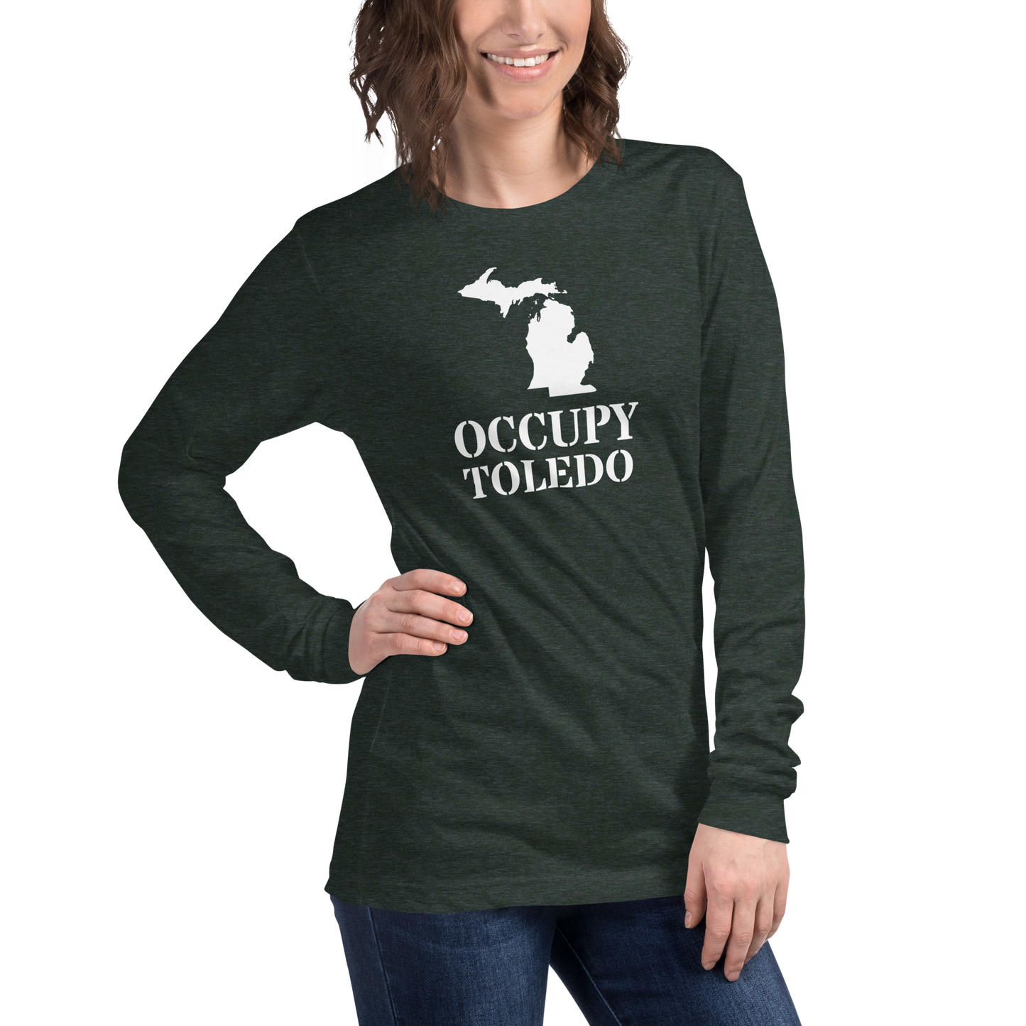 'Occupy Toledo' T-Shirt (w/ Corrected Michigan Outline) | Unisex Long Sleeve