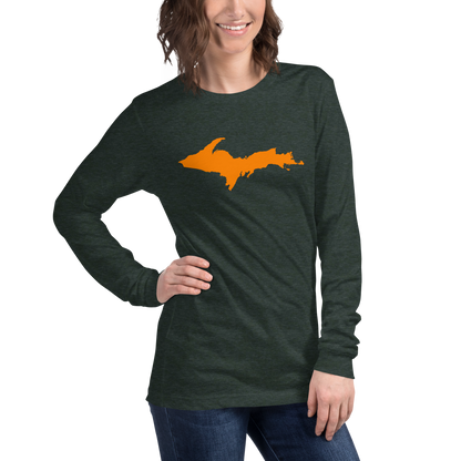 Michigan Upper Peninsula T-Shirt (w/ Orange UP Outline) | Unisex Long Sleeve