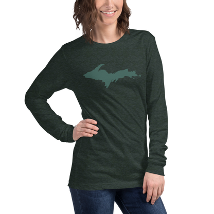 Michigan Upper Peninsula T-Shirt (w/ Green UP Outline) | Unisex Long Sleeve