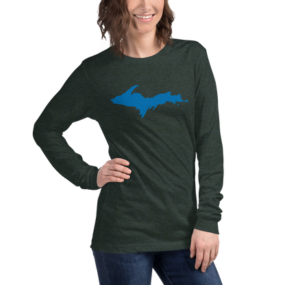 Michigan Upper Peninsula T-Shirt (w/ Azure UP Outline) | Unisex Long Sleeve