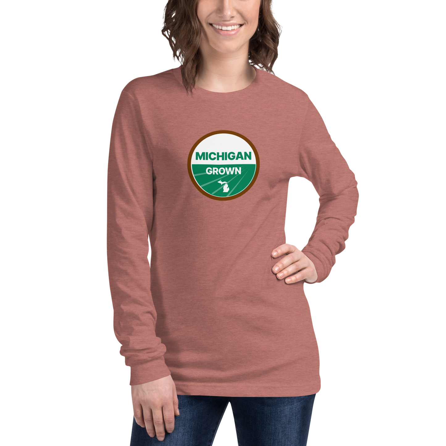 'Michigan Grown' Long Sleeve T-Shirt (Organic Certification Parody)