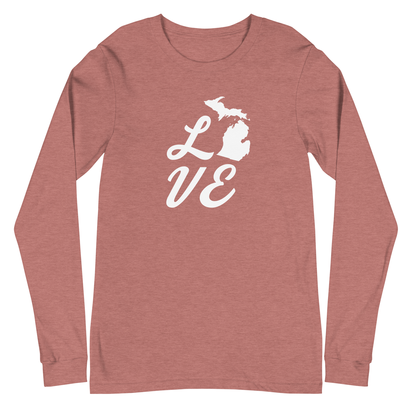 Michigan 'Love' T-Shirt (Retro Script Font) | Unisex Long Sleeve