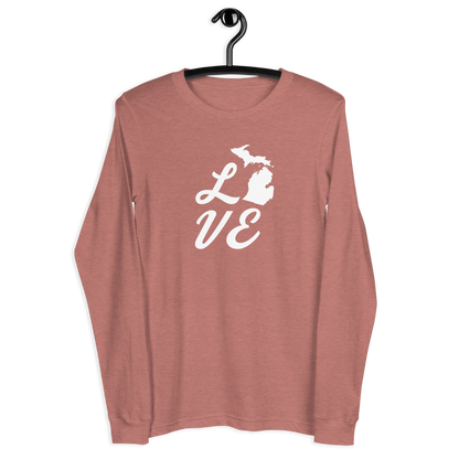 Michigan 'Love' T-Shirt (Retro Script Font) | Unisex Long Sleeve