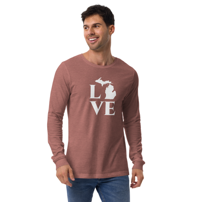 Michigan 'Love' T-Shirt (Roman Serif Font) | Unisex Long Sleeve