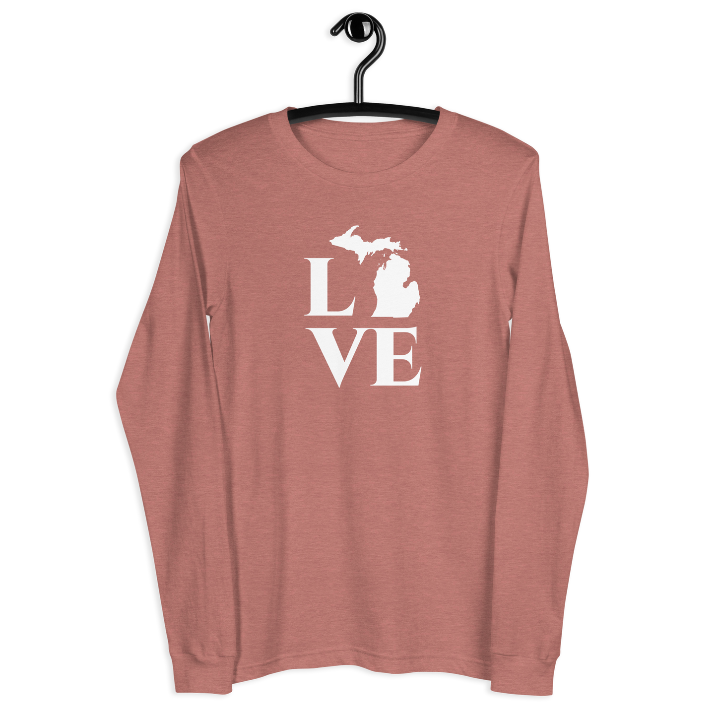 Michigan 'Love' T-Shirt (Roman Serif Font) | Unisex Long Sleeve