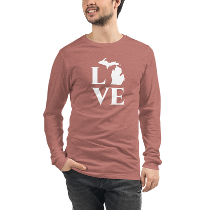 Michigan 'Love' T-Shirt (Roman Serif Font) | Unisex Long Sleeve