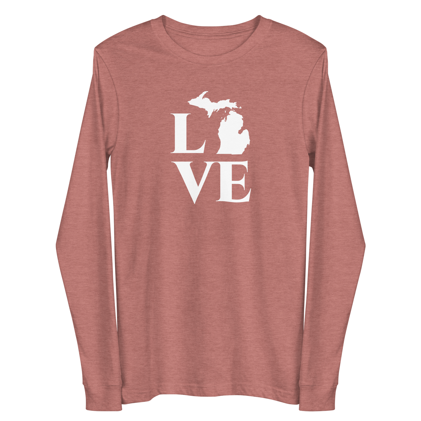 Michigan 'Love' T-Shirt (Roman Serif Font) | Unisex Long Sleeve