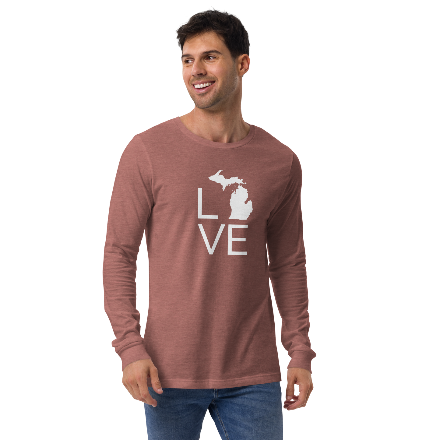 Michigan 'Love' T-Shirt (Thin Sans Font) | Unisex Long Sleeve