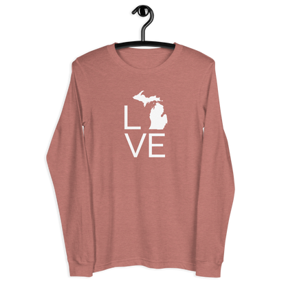 Michigan 'Love' T-Shirt (Thin Sans Font) | Unisex Long Sleeve