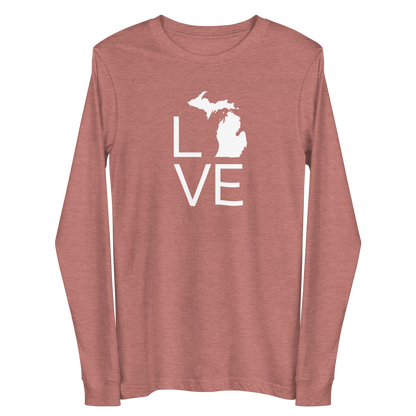 Michigan 'Love' T-Shirt (Thin Sans Font) | Unisex Long Sleeve