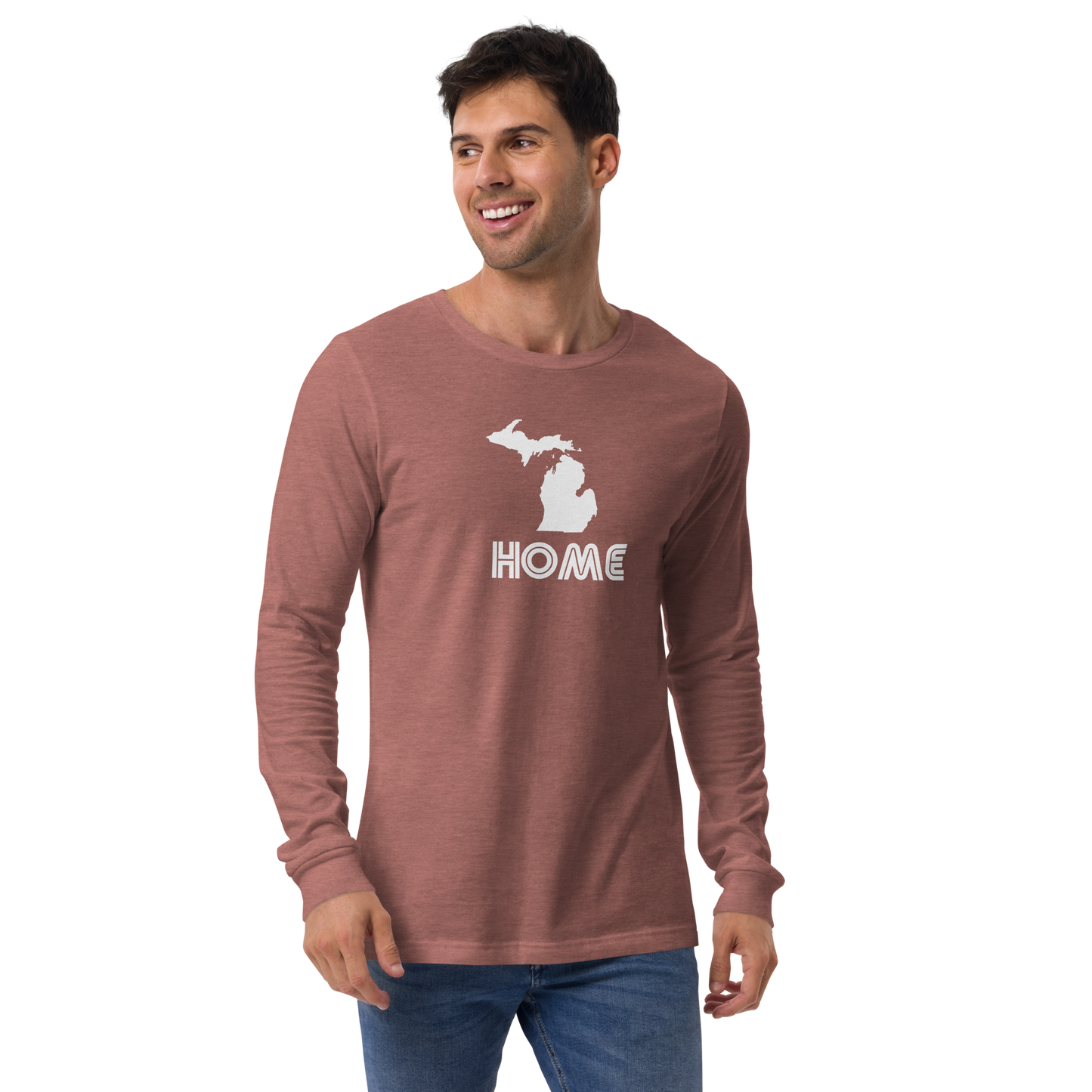 Michigan 'Home' T-Shirt (1970s Audiophile Font) | Unisex Long Sleeve