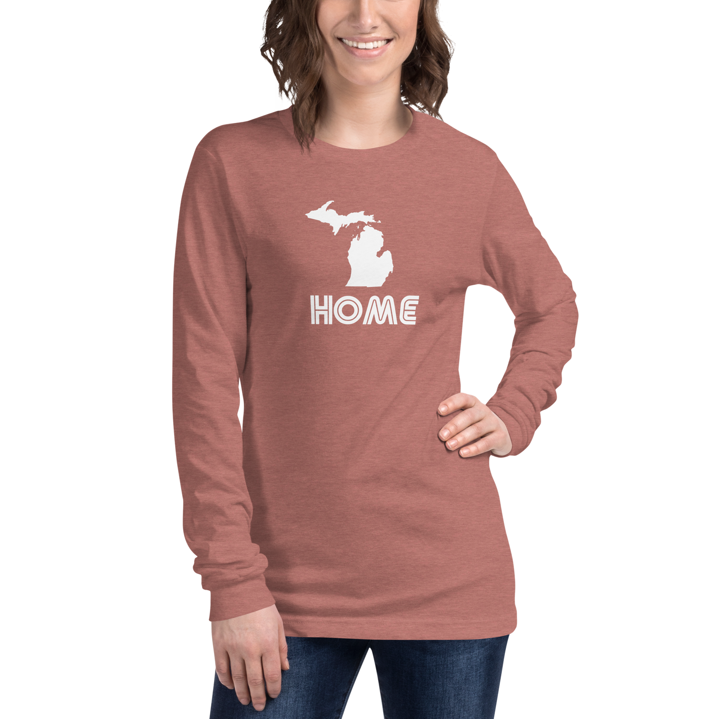 Michigan 'Home' T-Shirt (1970s Audiophile Font) | Unisex Long Sleeve