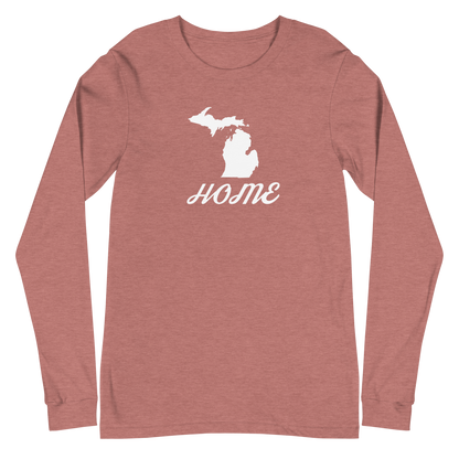 Michigan 'Home' T-Shirt (Retro Script Font) | Unisex Long Sleeve