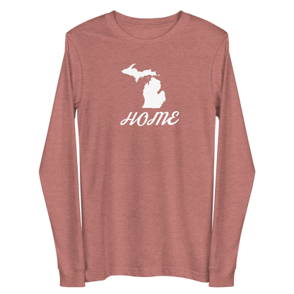 Michigan 'Home' T-Shirt (Retro Script Font) | Unisex Long Sleeve