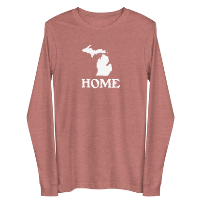 Michigan 'Home' T-Shirt (Woodcut Font) | Unisex Long Sleeve