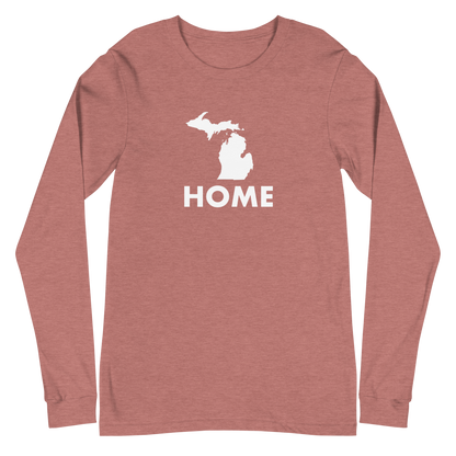 Michigan 'Home' T-Shirt (Geometric Sans Font) | Unisex Long Sleeve