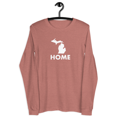 Michigan 'Home' T-Shirt (Geometric Sans Font) | Unisex Long Sleeve