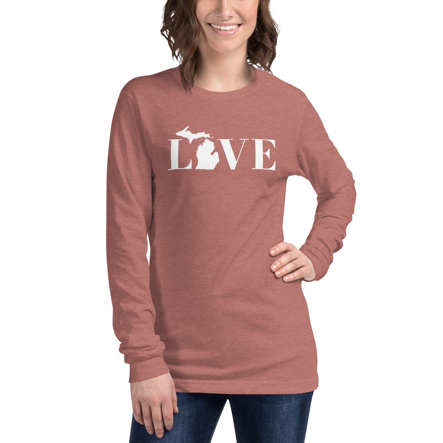 Michigan 'Love' T-Shirt (Didone Font) | Unisex Long Sleeve