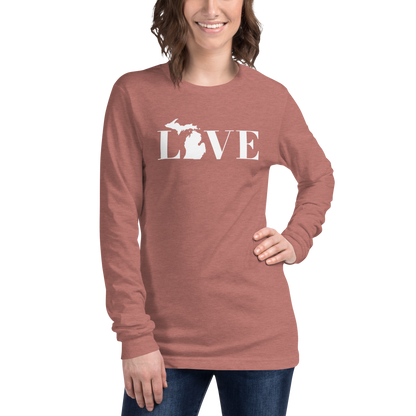 Michigan 'Love' T-Shirt (Didone Font) | Unisex Long Sleeve