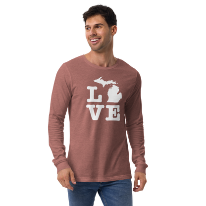 Michigan 'Love' T-Shirt (Typewriter Font) | Unisex Long Sleeve