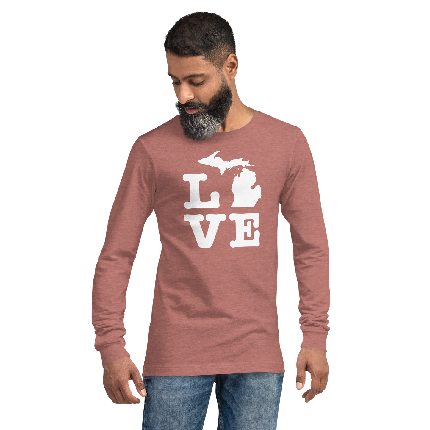 Michigan 'Love' T-Shirt (Typewriter Font) | Unisex Long Sleeve