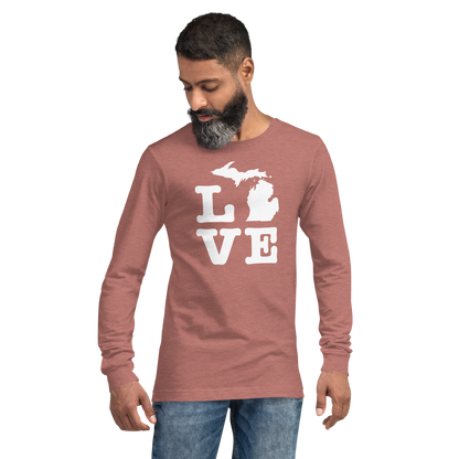 Michigan 'Love' T-Shirt (Typewriter Font) | Unisex Long Sleeve