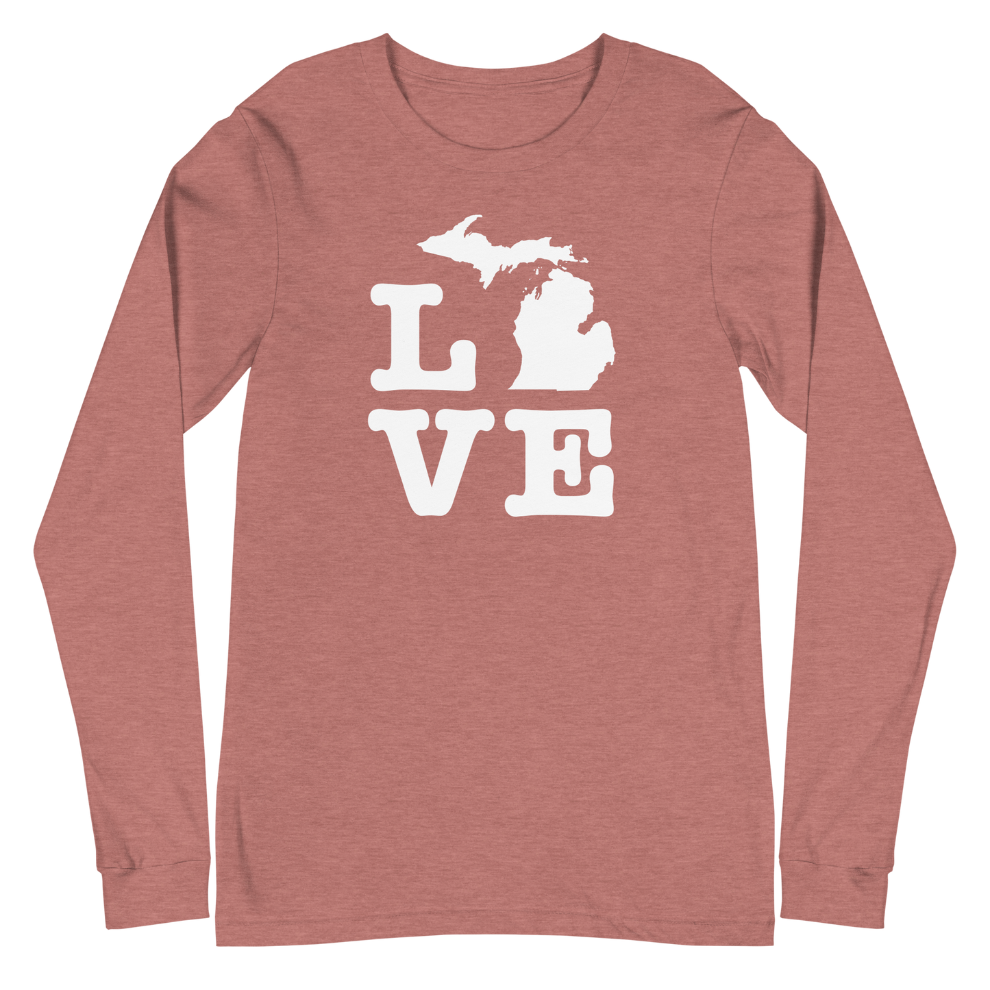 Michigan 'Love' T-Shirt (Typewriter Font) | Unisex Long Sleeve